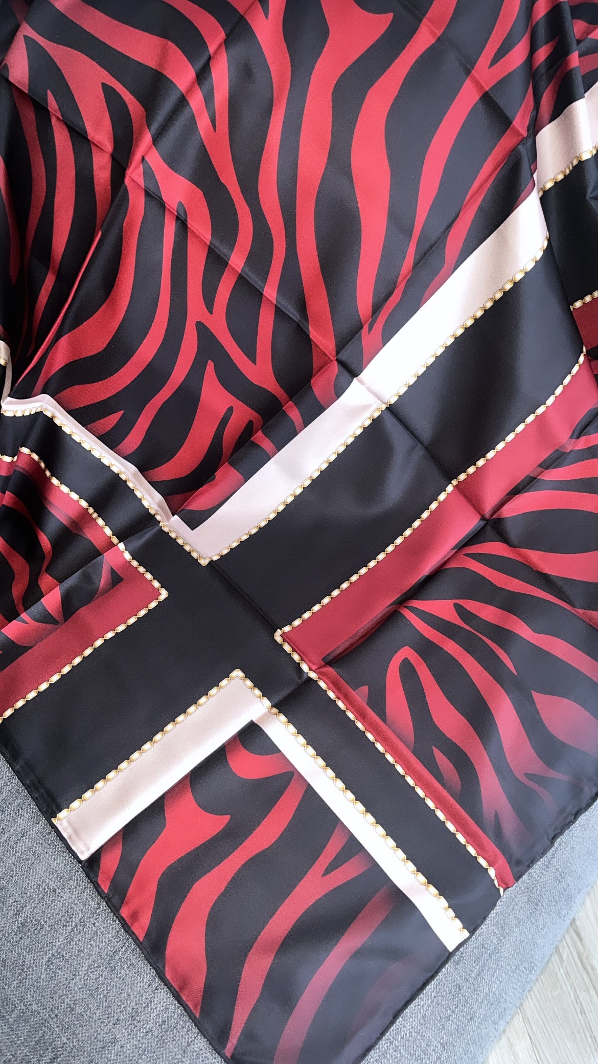 Red zebra print scarf