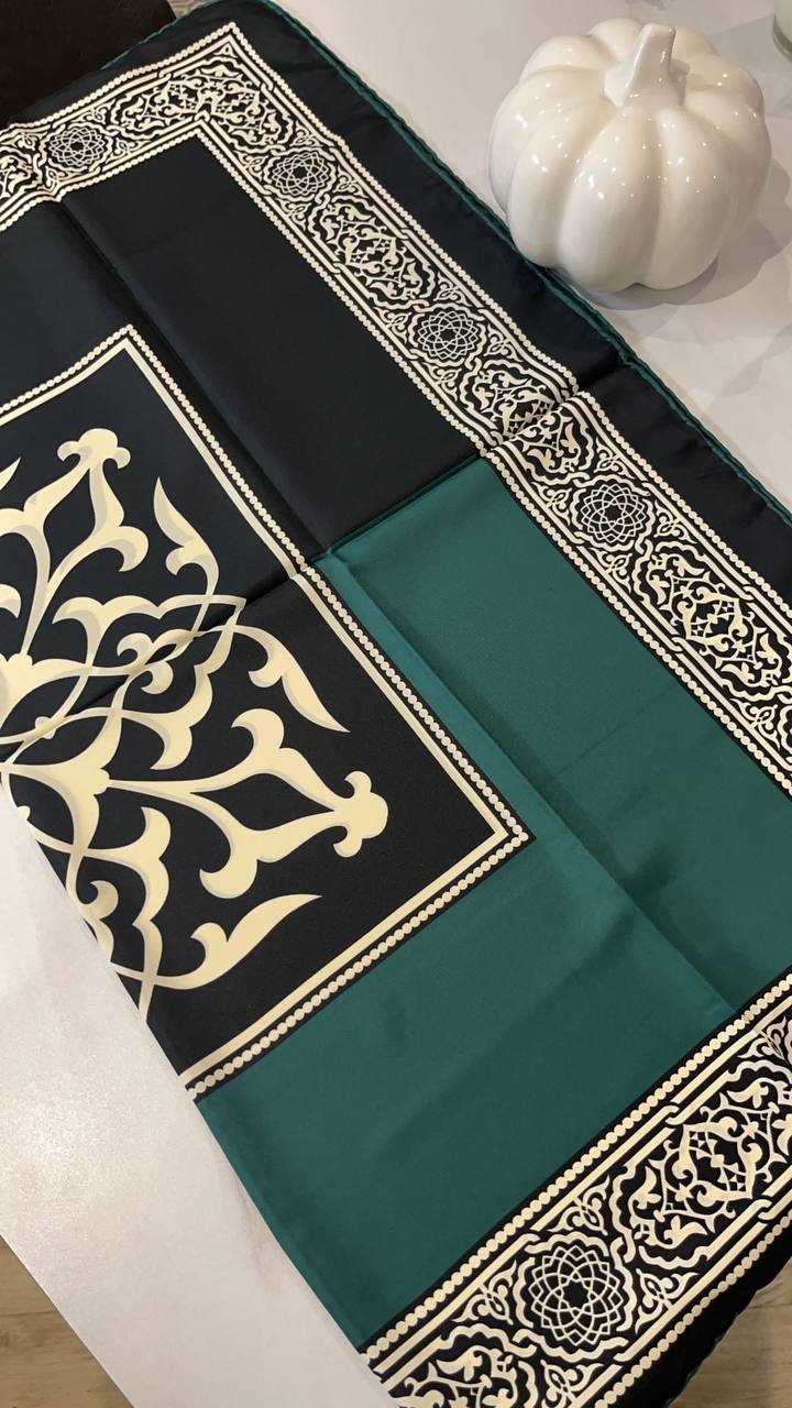 Modern style block print silk satin - 6 colours