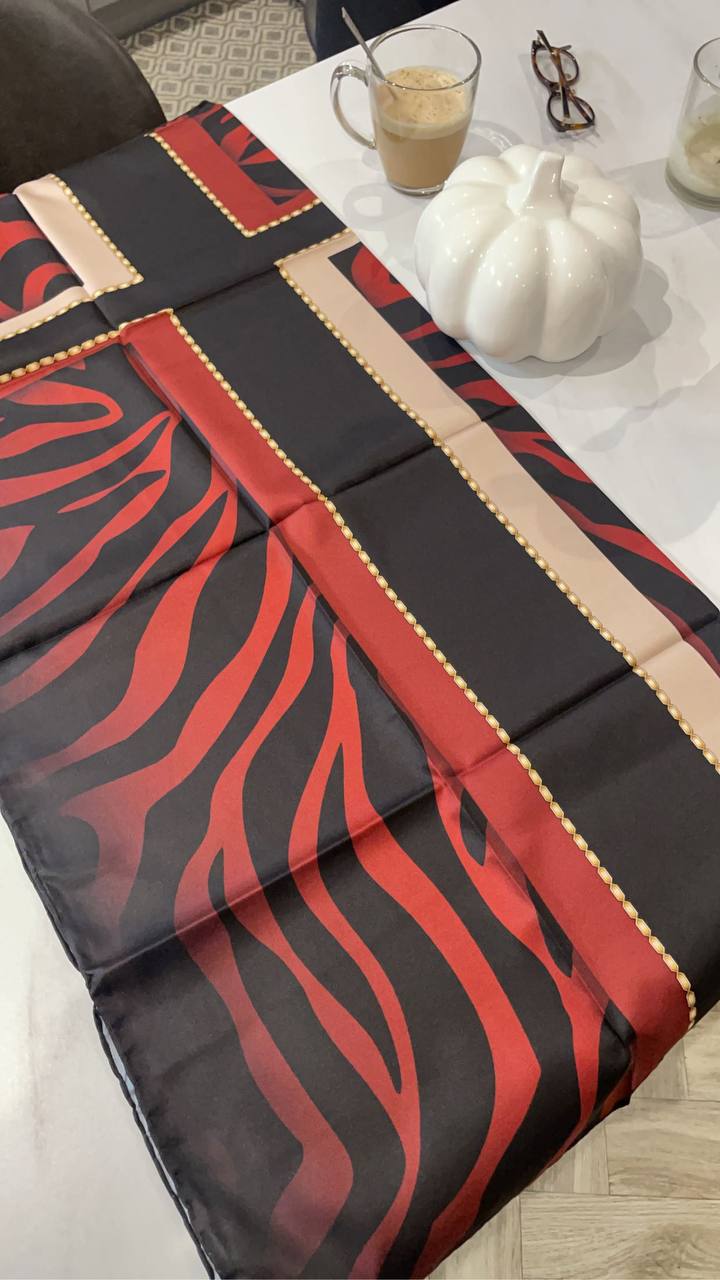 Red zebra print scarf