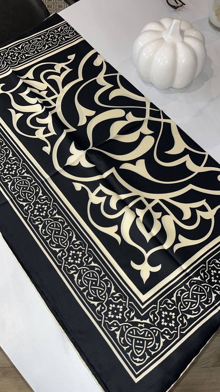 Beautiful print silk satin scarf