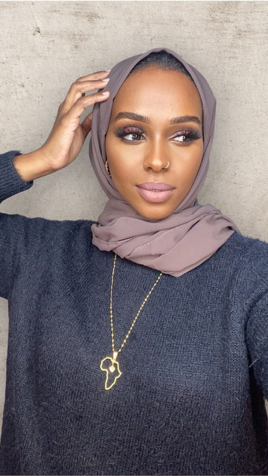 Bronze copper Luxury Crepe hijab scarf