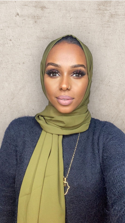 Luxury Crepe hijab - Forest green