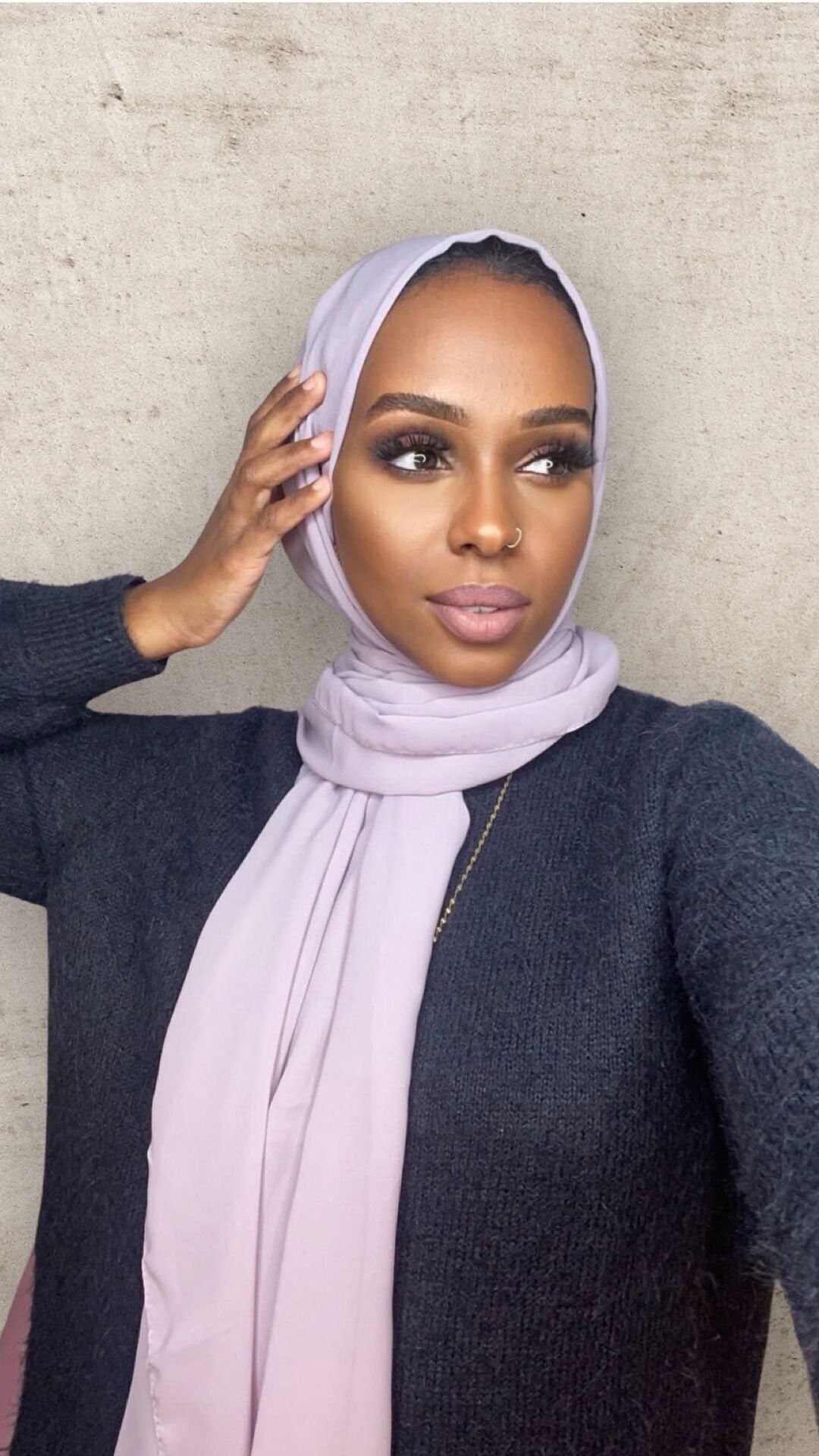 Chic violet Luxury Crepe hijab