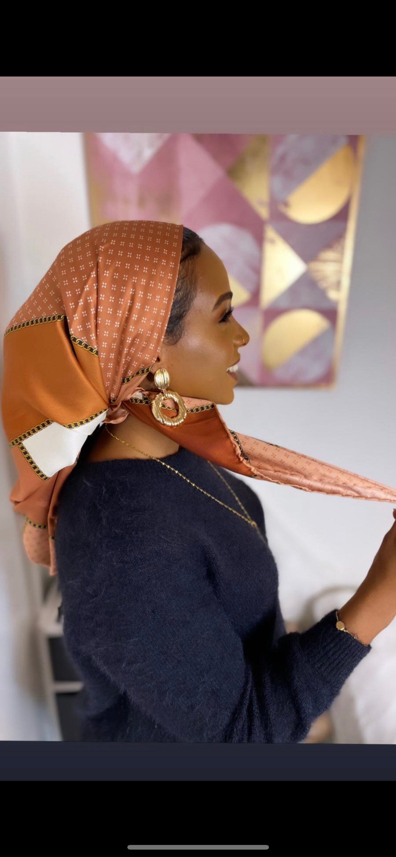 Vibrant Gold chain coloured scarf