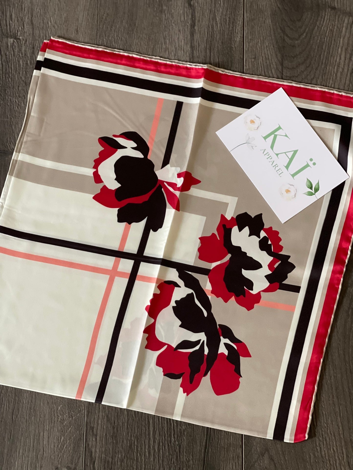 Floral checked scarves - 5 scarves