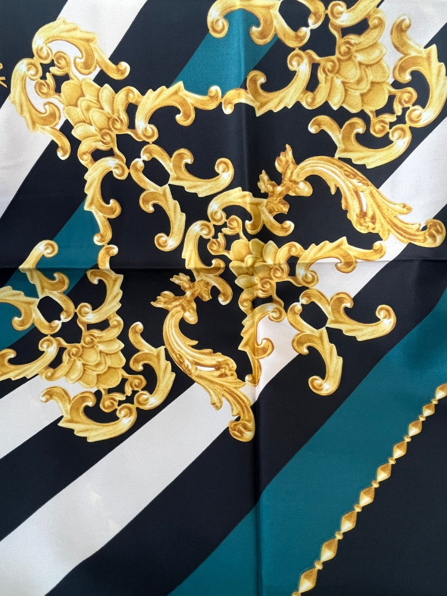 Sailor gold printed Satin scarf - available in 6 colours