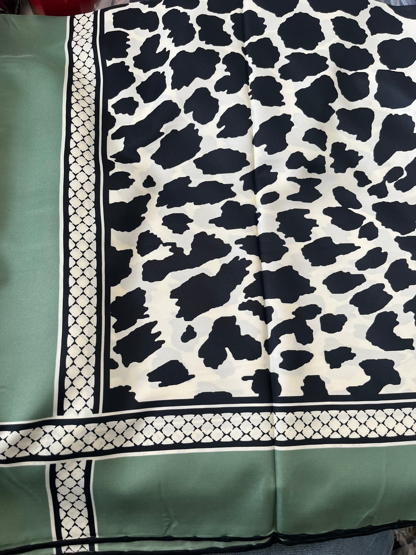 leopard print purple silk satin scarf - 4 colours