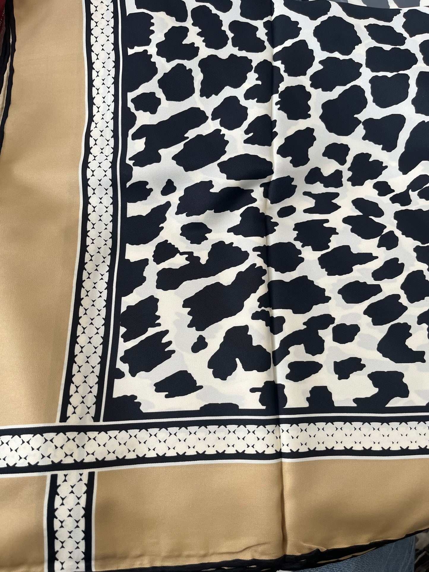 leopard print purple silk satin scarf - 4 colours