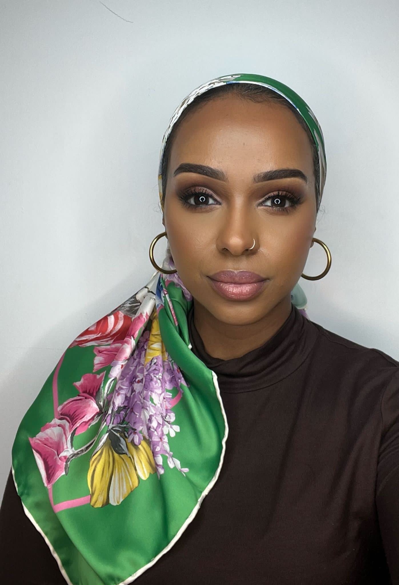 Floral art print Satin scarf turban - 3 colours